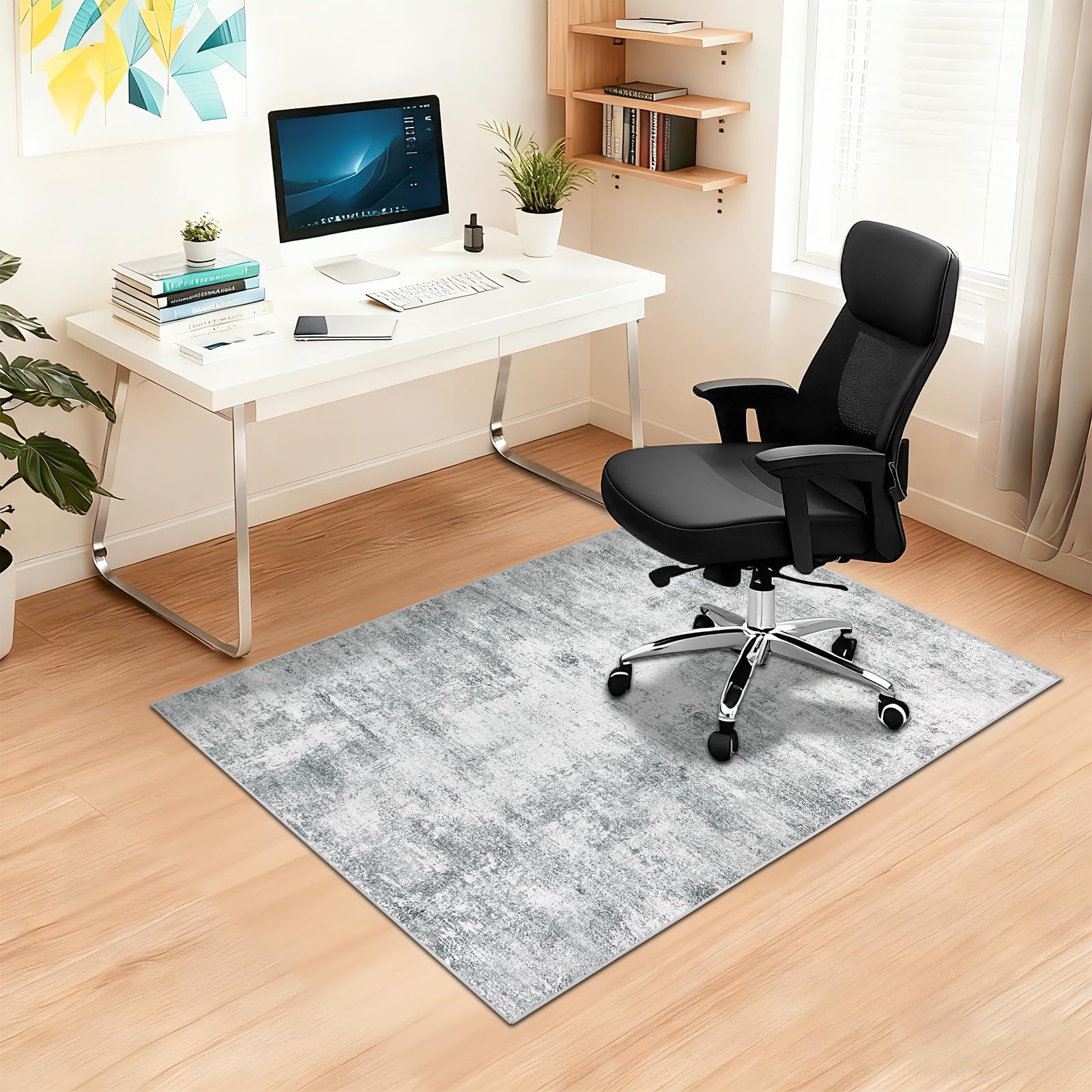 Capslpad Office Chair Mats for Hardwood Floor 90x120cm Non-Slip Modern Abstract Home Multi Purpose Chair Mat Low Pile Floor Protectors Computer Chair