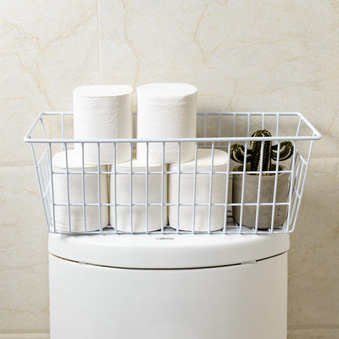 iPEGTOP Metal Wire Food Storage Organizer Bin Basket with Handles. Narrow Kitchen Refrigerator Storage Basket for Kitchen Cabinets, Pantry, Bathroom