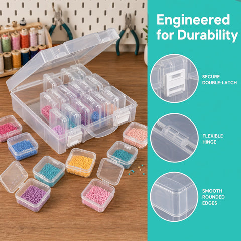 YBCCBY 72 Pcs Bead Storage Box with Lids for Crafts Small Parts