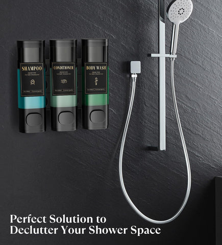Luxspire Shampoo and Conditioner Dispenser, Shower Soap Dispenser 3-Chamber