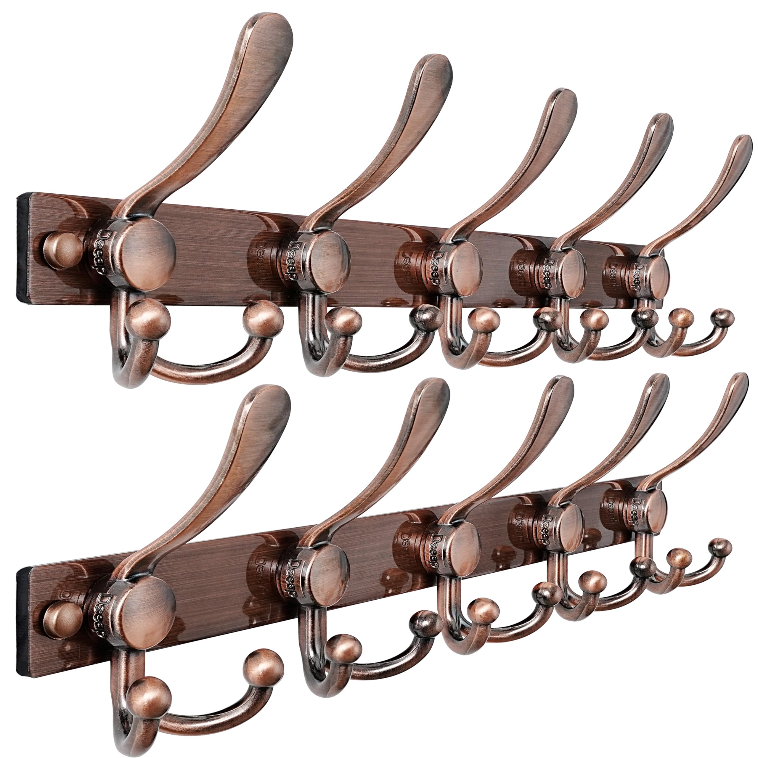 Dseap Coat Rack Wall Mount, Heavy Duty 2.5mm Base vs Flimsy 1mm, Double-Thick Solid Anti-Snap Hooks