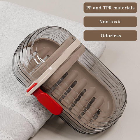 Soap Dish Holder with Lid 2 Pcs, Mini Travel Soap Case with Drainage,Waterproof Leakproof Portable Sealed Shower Soap Box Container Holder for Travel