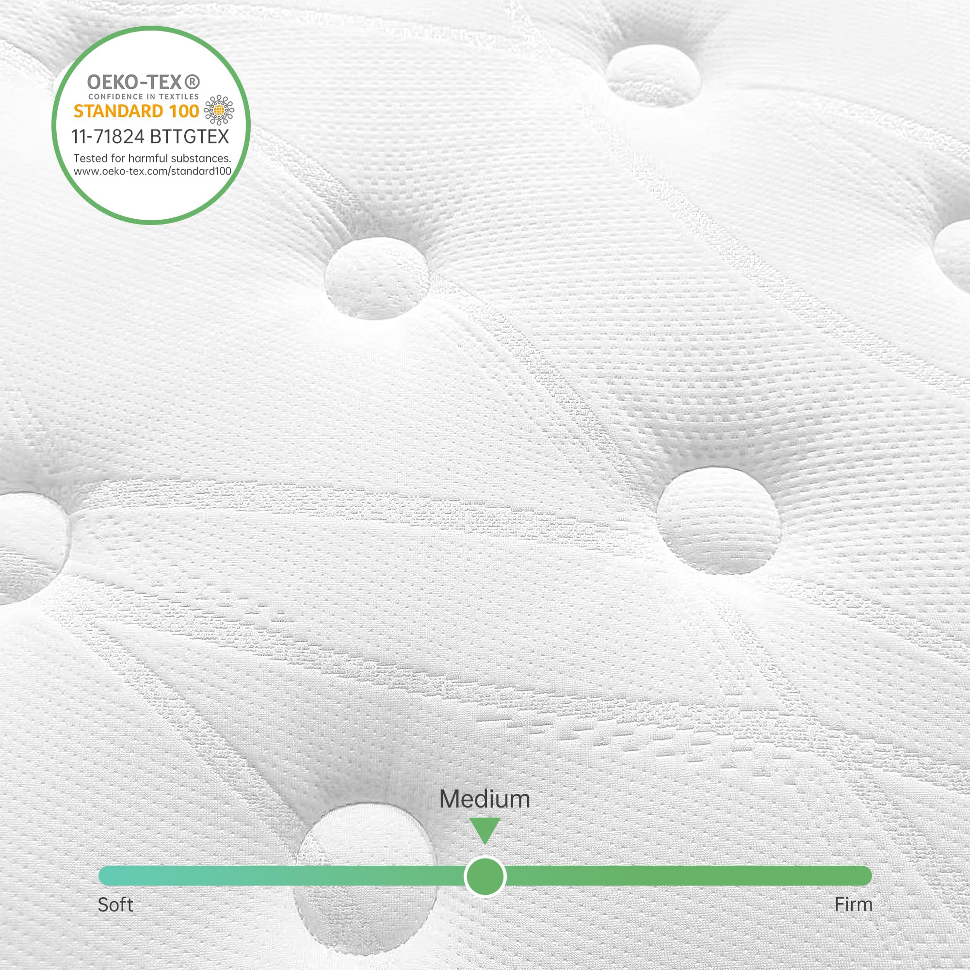 NIXNAP Mattress Double 4FT6, 10 Inch Hybrid, 9-Zone Ergonomic Support