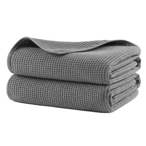 POLYTE 380 GSM Microfibre Quick Dry Waffle Bath Towel, 76.2x152.4 cm