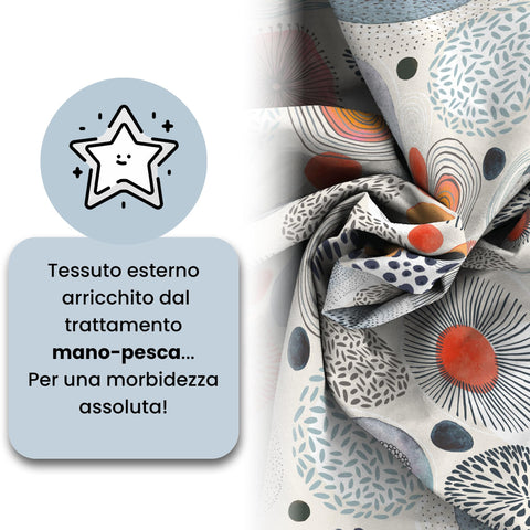 Italian Bed Linen Fantasy Printed Summer Quilt, Polyester Filling, Acquerello, 260 x 270 cm