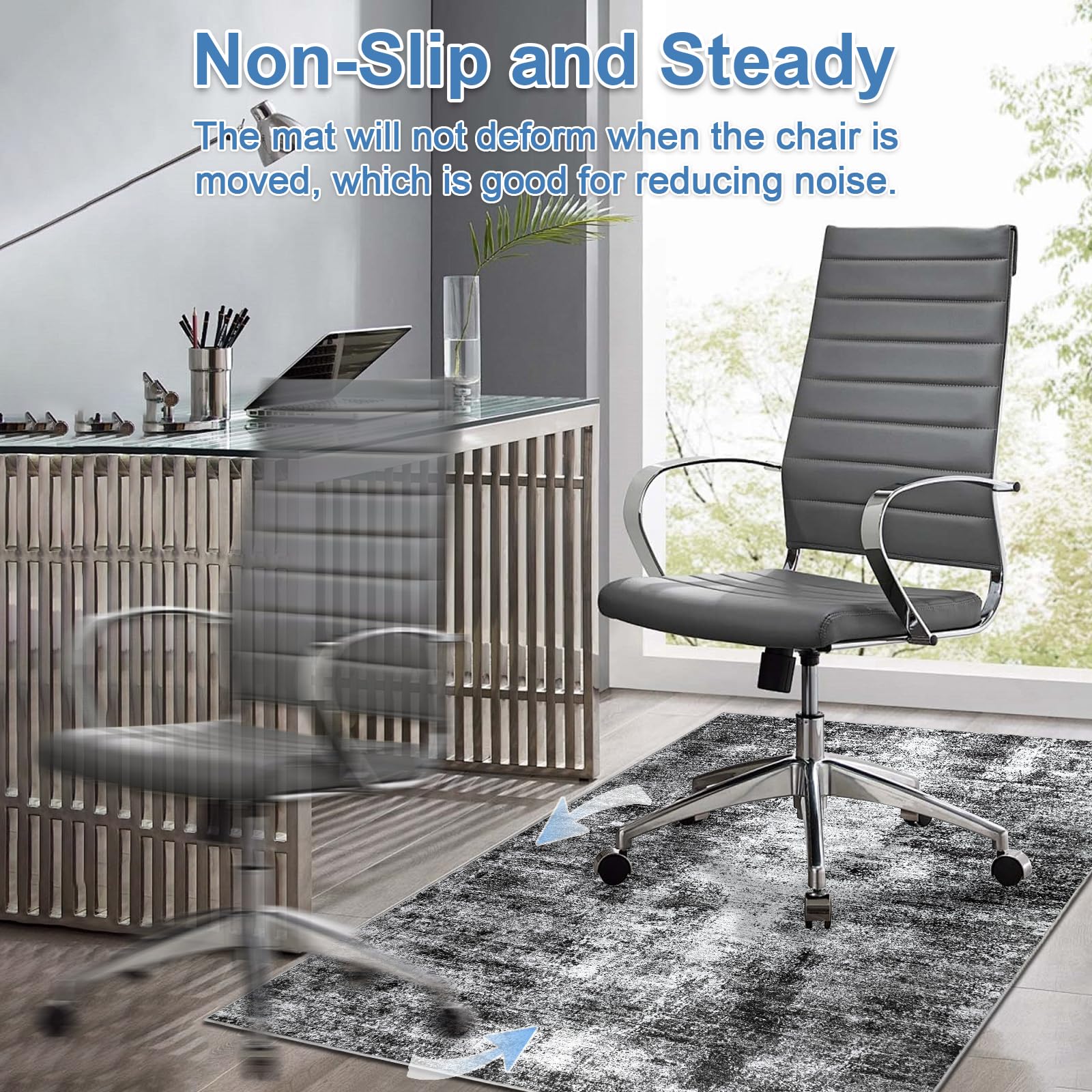 Capslpad Office Chair Mats for Hardwood Floor 90x120cm Non-Slip Modern Abstract Home Multi Purpose Chair Mat Low Pile Floor Protectors Computer Chair