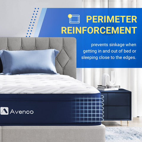 Avenco Super King Mattress, 7 Inch Bamboo Fibers Foam Spring Hybrid Mattress, Medium Firm, Breathable, CertiPUR-US Certified, 180x200x18cm