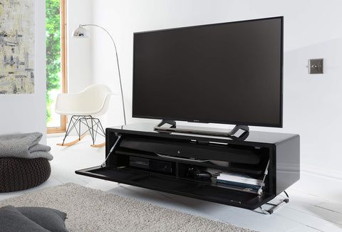 Alphason Chromium Concept TV Cabinet - Black, 120 x 42 x 40cm (WxDxH)