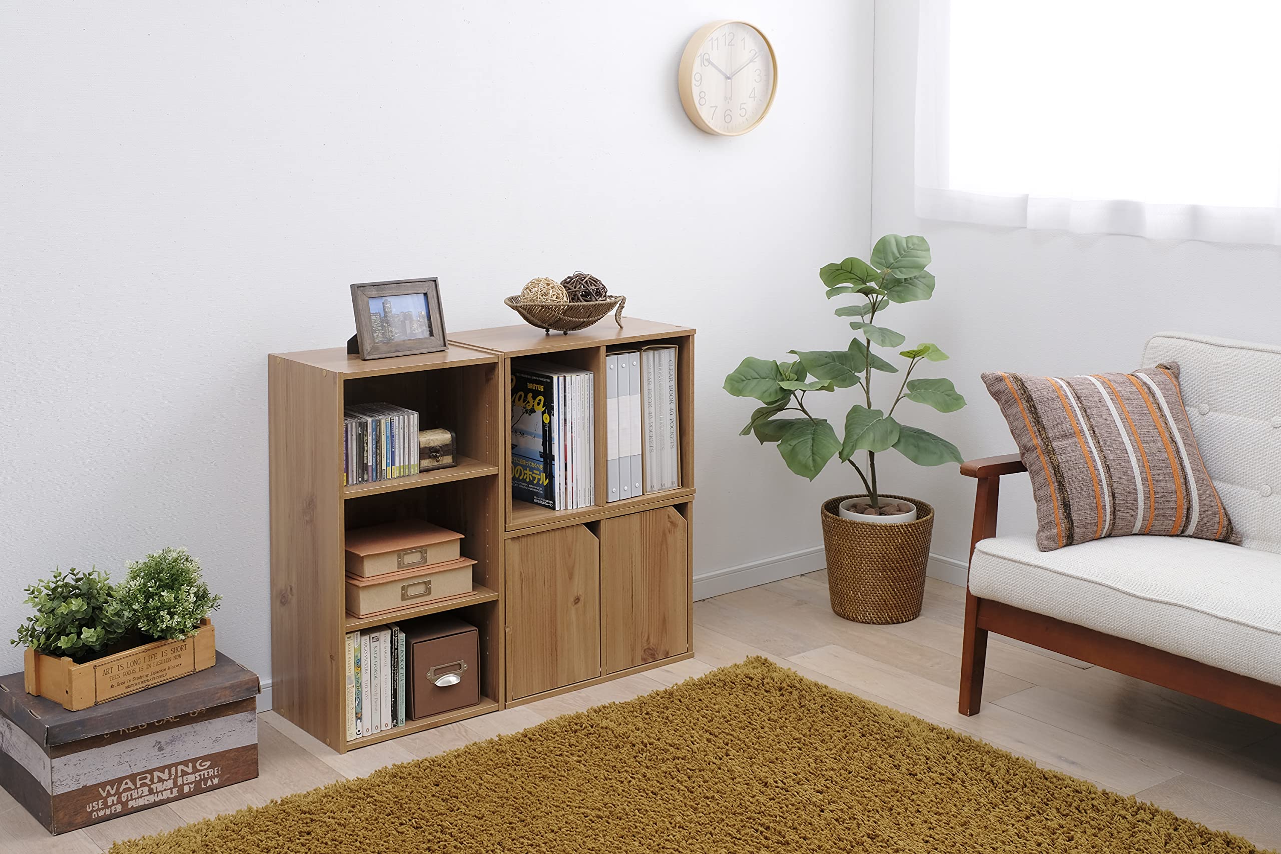 Iris Ohyama Storage cabinet, Cabinet with doors, Cabinet with shelves, Bookcase, Cabinet with 2 doors, Easy assembly,Modular, Office, Living Room