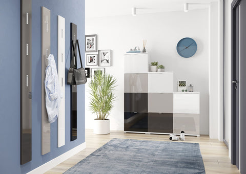 Germania wardrobe panel 3255-547, with THREE fold-out metal clothes hooks, in high-gloss anthracite, 15 x 170 x 3 cm (WxHxD)