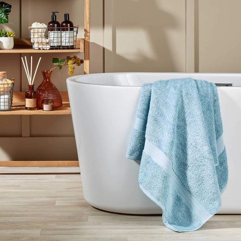 Christy Renaissance 2 Bath Sheets Set | Soft Chambray Blue | 100% Egyptian Cotton Pile | Luxuriously Soft and Super Absorbent | 675 GSM