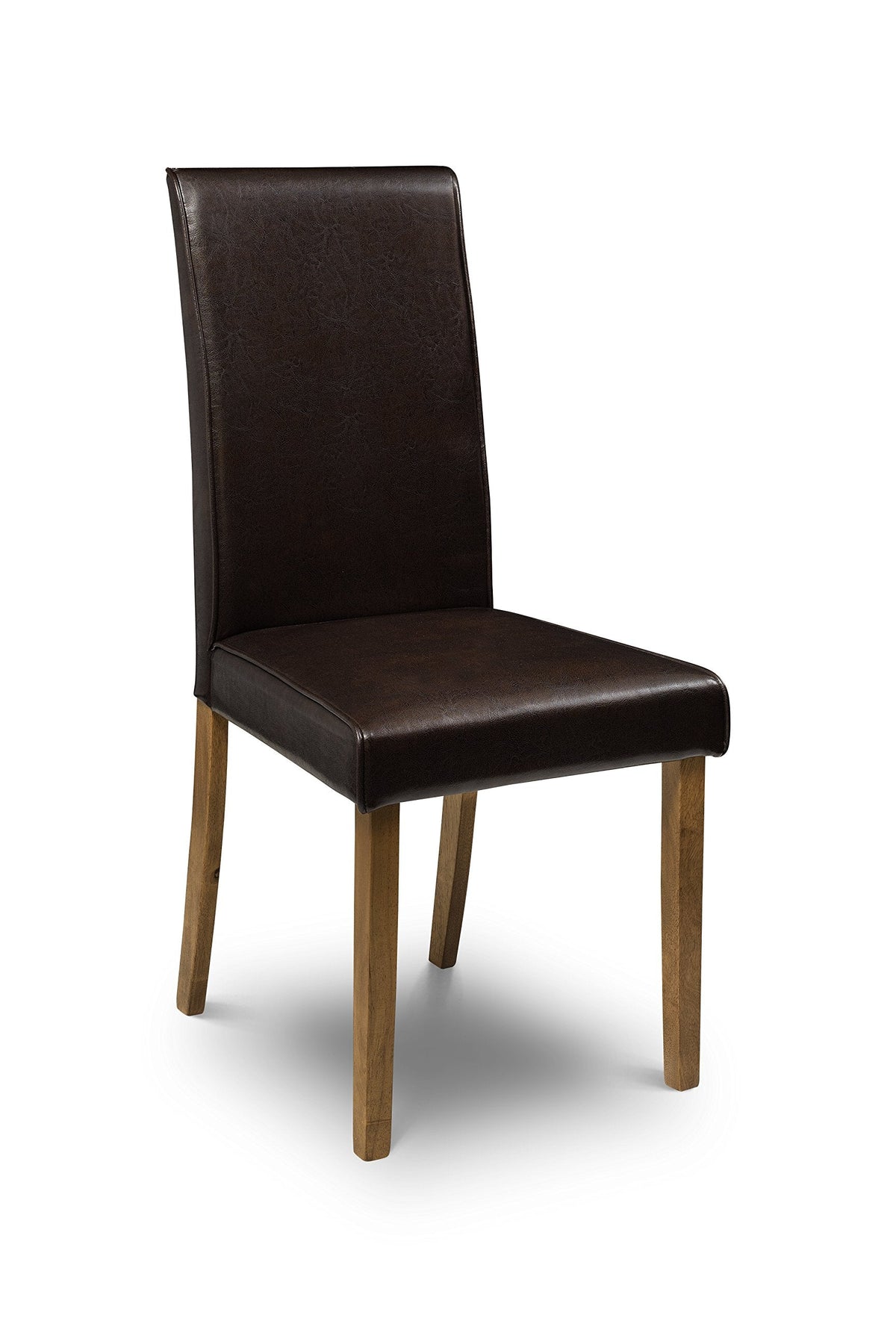 Julian Bowen Hudson Dining Chairs, Set of 2, Brown - H95.5 x W44 x D56cm