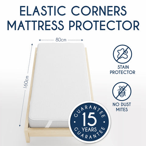 Dreamzie Mattress Protector Waterproof with 4 Elastic Corners - Made in EU - OEKO-TEX® Certified- For Mattress 80 x 160 cm