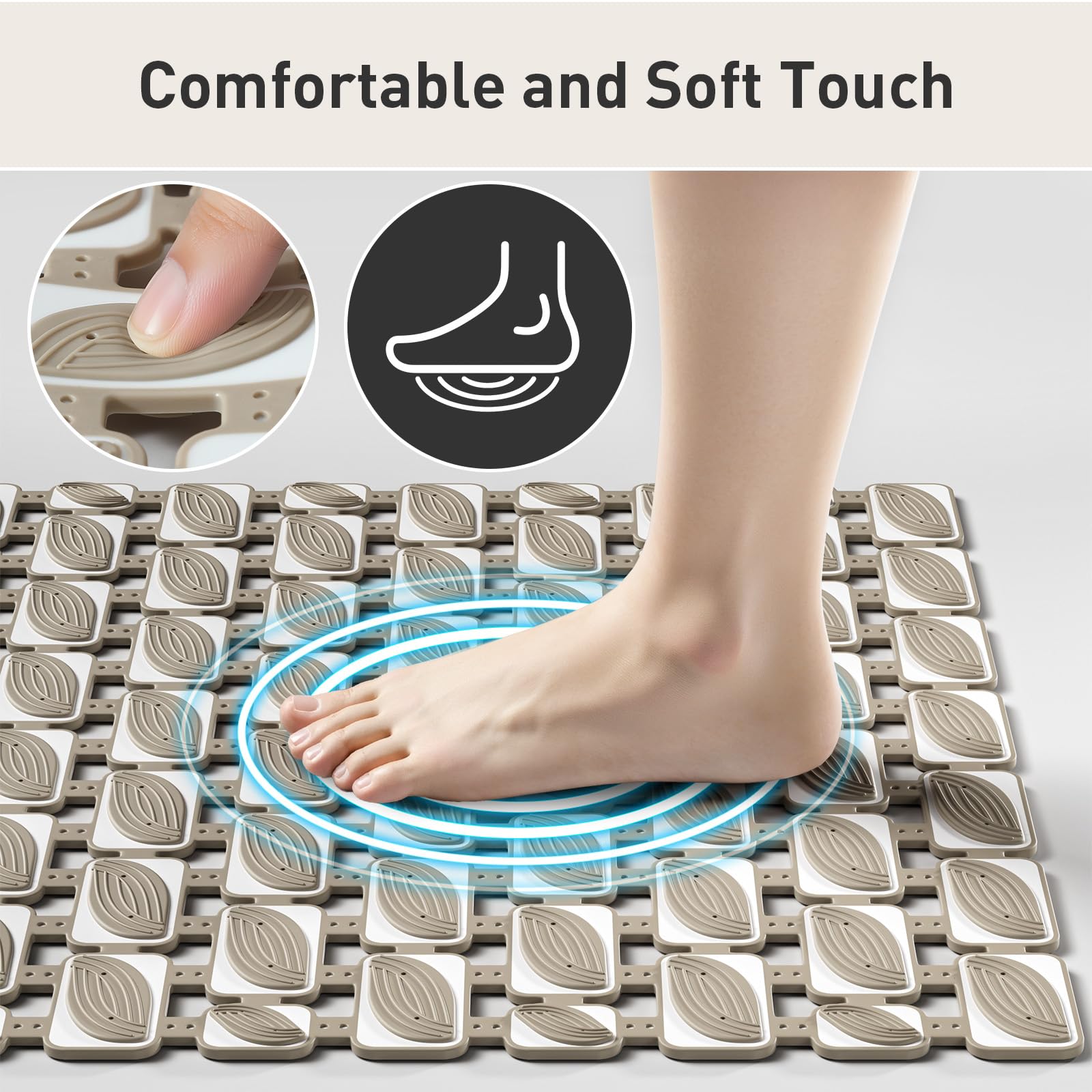 XIYUNTE Shower Mat Non Slip Anti Mould - 70 x 40cm Non Slip Shower Mats for Inside Shower