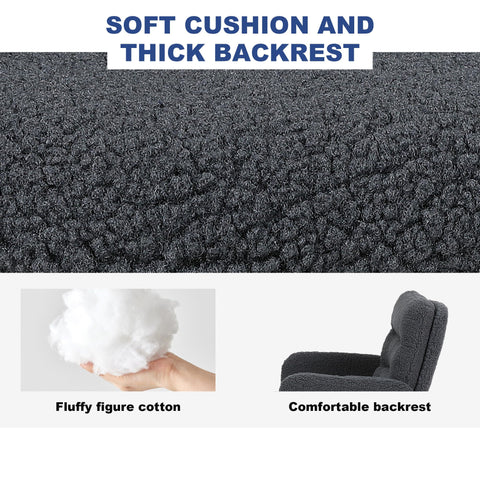 Youhauchair Office Chairs for Home, Faux Cashmere Desk Chair, Dark Grey