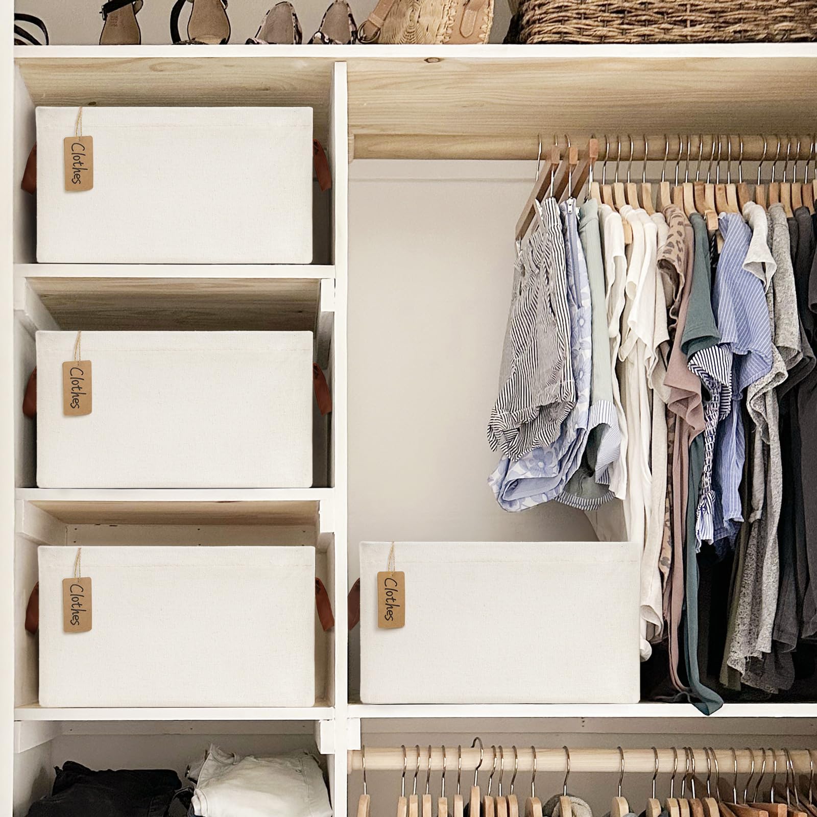 CHICVITA Closet Storage Bins Storage Baskets for Shelves, Baskets for Organizing, Closet Organizers and Storage, Toy Storage Bins