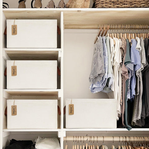 CHICVITA Closet Storage Bins Storage Baskets for Shelves, Baskets for Organizing, Closet Organizers and Storage, Toy Storage Bins