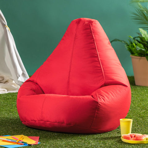 Bean Bag Bazaar Outdoor Kids Bean Bag with Filling Included, Red