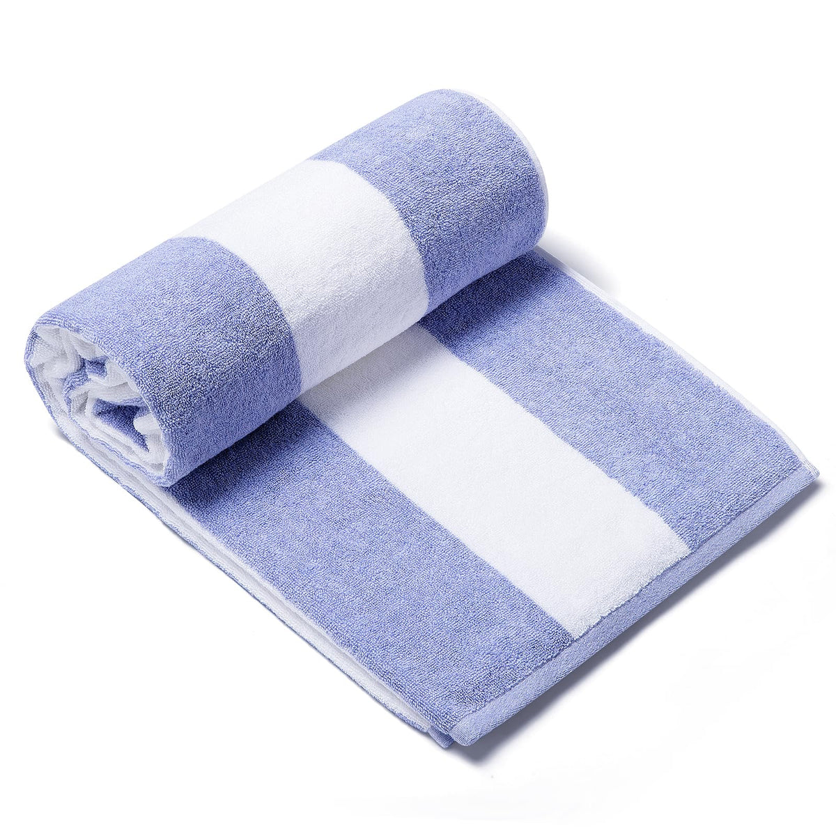 CLOWOOD Surfwaii Plush Oversized Beach Towel - Bamboo Cotton 40 x 72 Inch Large Thick Blue Striped Cabana Pool Swimming Towel