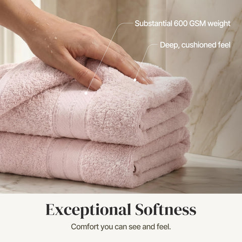 Modern Threads Spun Loft 6-Piece 100% Combed Cotton Set-Bath, Hand Towels, & Washcloths Super Absorbent & Quick Dry-600 GSM-Soft & Plush