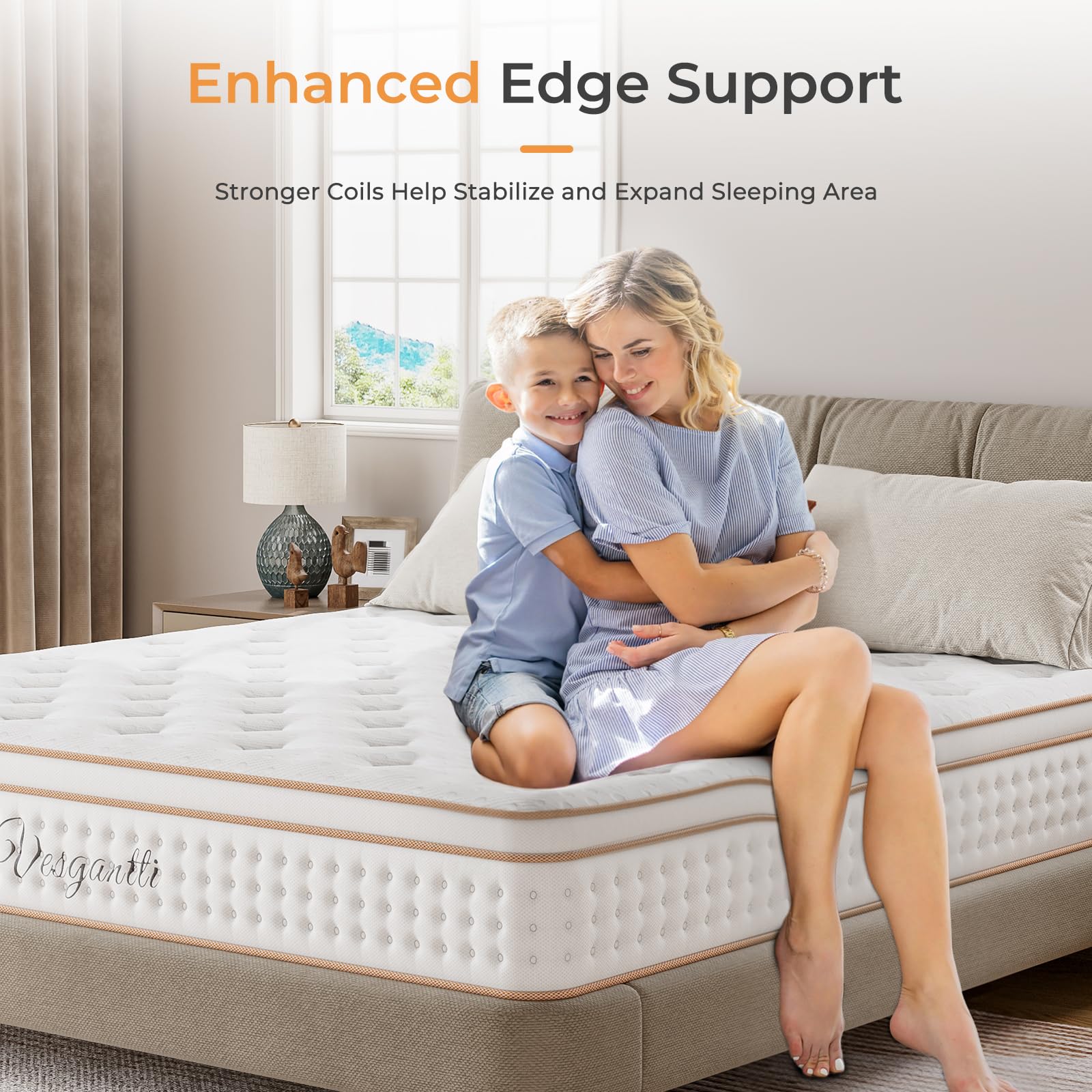 Vesgantti Mattress with Memory Foam Top 3FT Single Mattress 90x190cm
