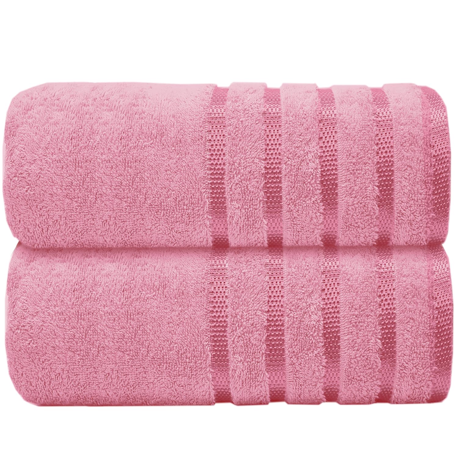 Casabella Deluxe 2 Piece Jumbo Bath sheet 90x180 cm 100% Cotton Extra Large Bath Towels Highly Absorbent Pink Bath sheets Towels