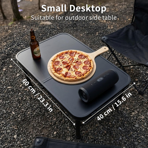 Bingyouth 2ft Small Folding Table 60x40cm, 26/55cm Adjustable Height Portable Camping Table