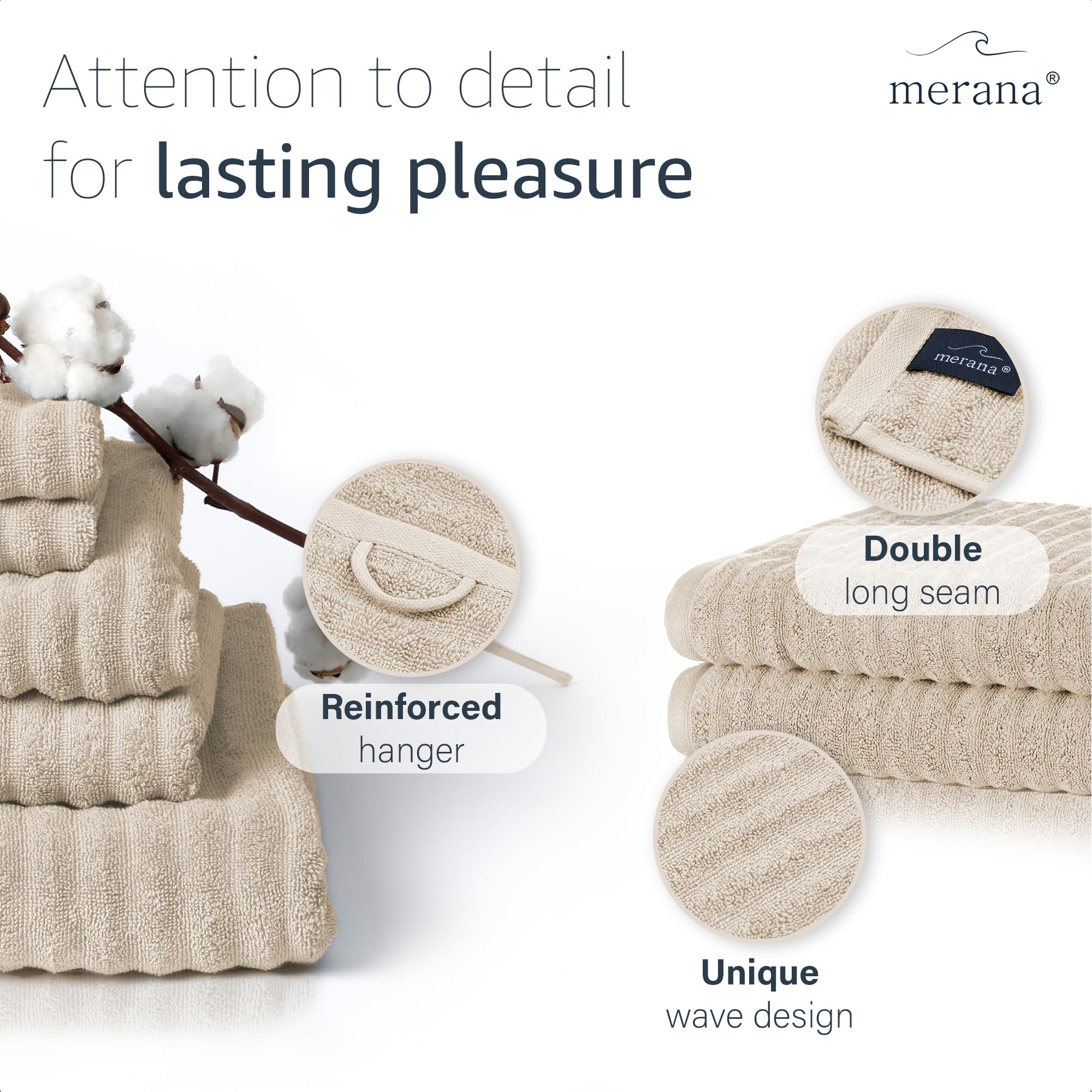 Merana OSLO towel set | quick-drying, soft & lint-free | terry luxury quality | 100% cotton terrycloth | OEKO-TEX | 590 GSM