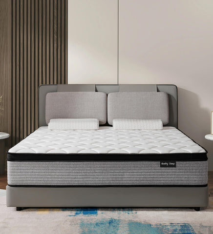 OGIAWA King Size Mattress 5FT, 10 Inch Gel Memory Foam 7 Zone Orthopedic King Mattress Pocket Sprungs Hybrid - Medium Firm
