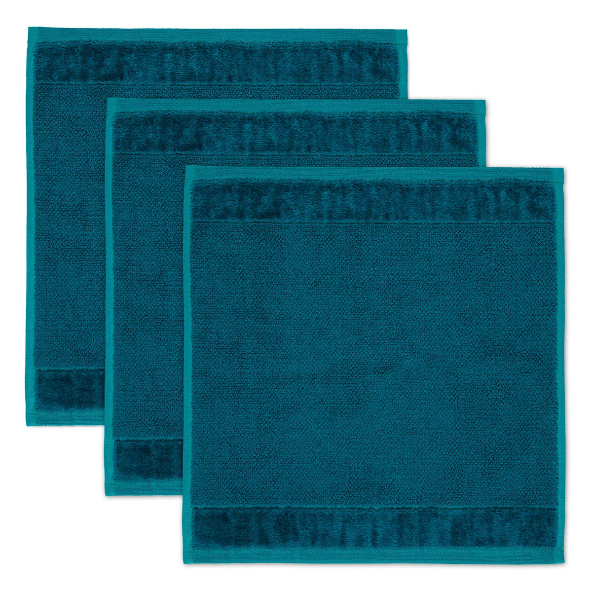 Möve Bamboo Luxe set of 3 soap cloths 30 x 30 cm made of 60% cotton / 40% viscose from bamboo cellulose, deep lake