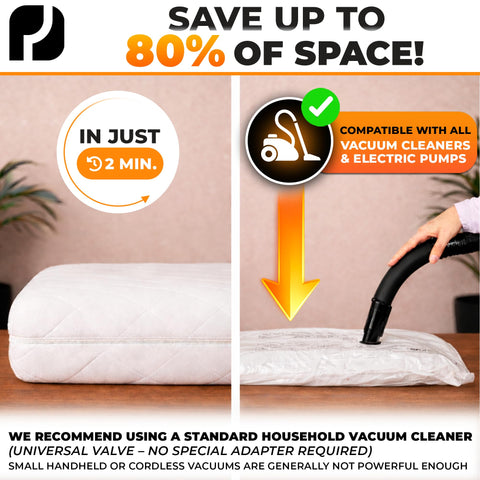 PACKDUDE Mattress Vacuum Bag for Double & King Size up to 200×160cm (79”×63”) (Bag Size: 240×200cm / 94.5”×78.7”)