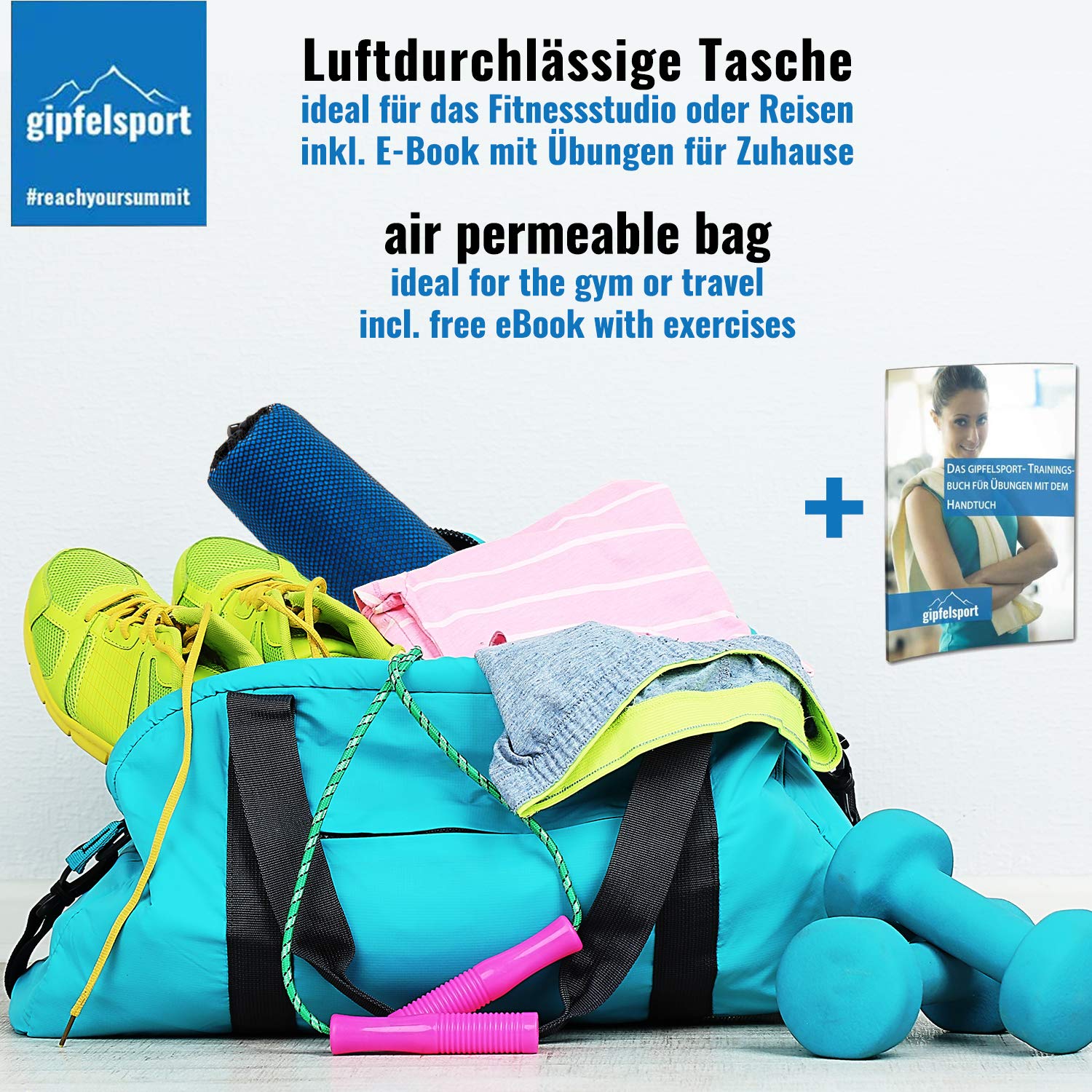 gipfelsport Microfibre Towel | Blue | 1 1x S(80x40cm) & 1x L(140x70cm)