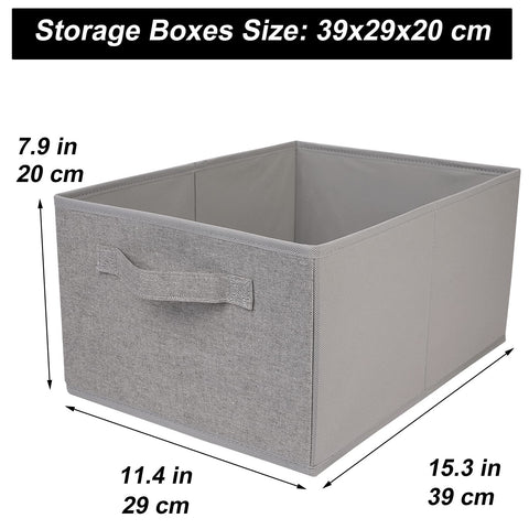 JAKAGO Foldable Wardrobe Fabric Storage Boxes 4 Pack, 39 x 29 x 20 cm