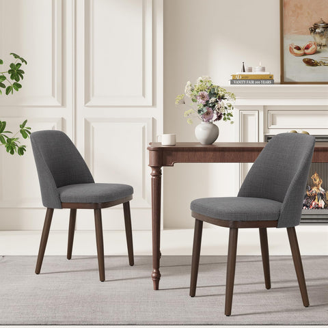 MALOL Thick Wood-base Dining Chairs Set of 2, Upholstered Kitchen Chairs with Solid Wood Legs and Thick Seat Cushion