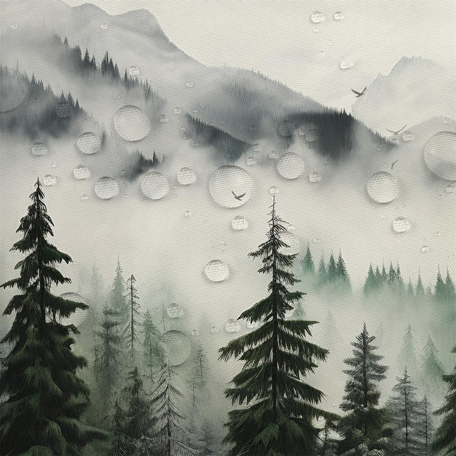 Kzzfqxb 90x183cm Foggy Shower Curtains with Hooks, White Mist Mountains Pine Trees Forest Woodland Landscape Scenery Occluded Waterproof for Bath