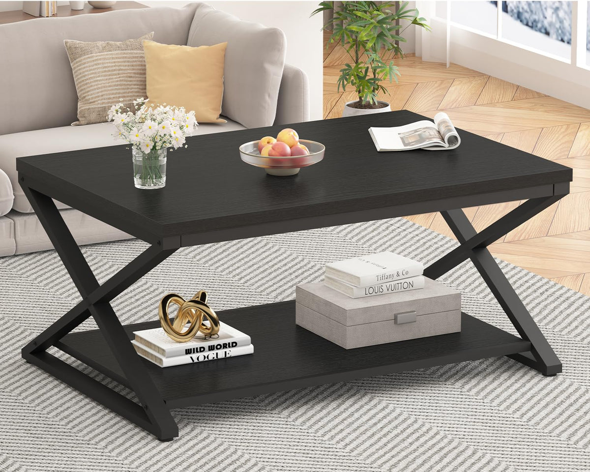 HSH Coffee Table for living room coffee tables Storage 100cm Black Oak