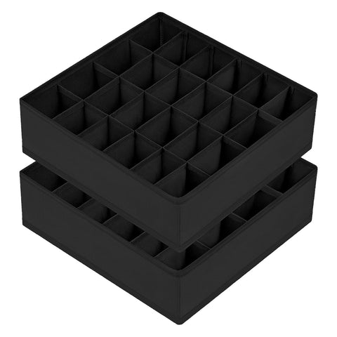 DIMJ Sock Drawer Organiser Dividers - 24 Cell Wardrobe Organiser, Set of 2