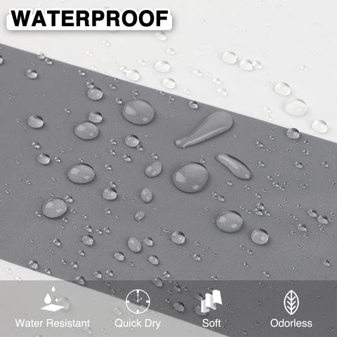 WELTRXE Shower Curtains Mould Proof Resistant, Waterproof Quick Dry Polyester Fabric Bath Curtain with 12 Hooks, Weighted Hem, 183x183 cm