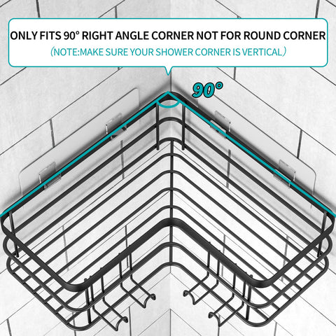 Yazoni Corner Shower Caddy 2 Pack - Bathroom Shelves No Drilling, Rustproof Stainless Steel Shower Storage Rack