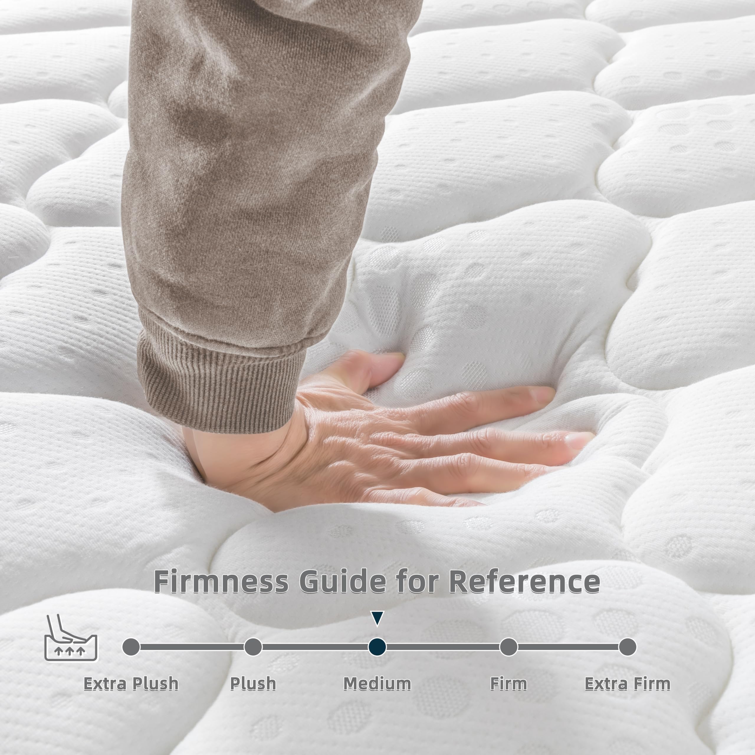 Vesgantti Single Mattress Hybrid Mattress Medium Firm 90x190x26cm