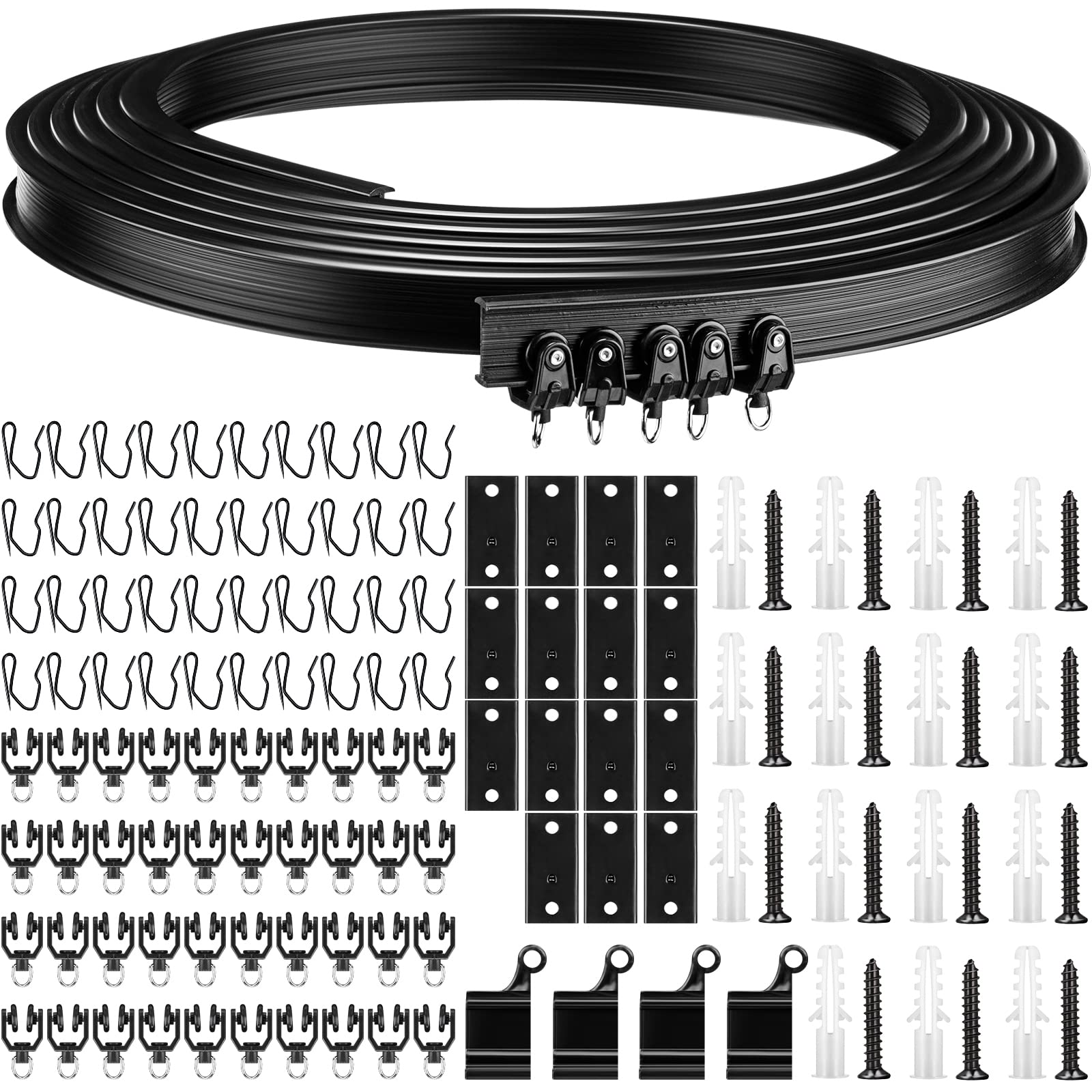 Flexible Bendable Ceiling Curved Curtain Track Mount Windows Shower Curved Track for Curtain Rail with Track Curtain System RV Curtain Track Bed