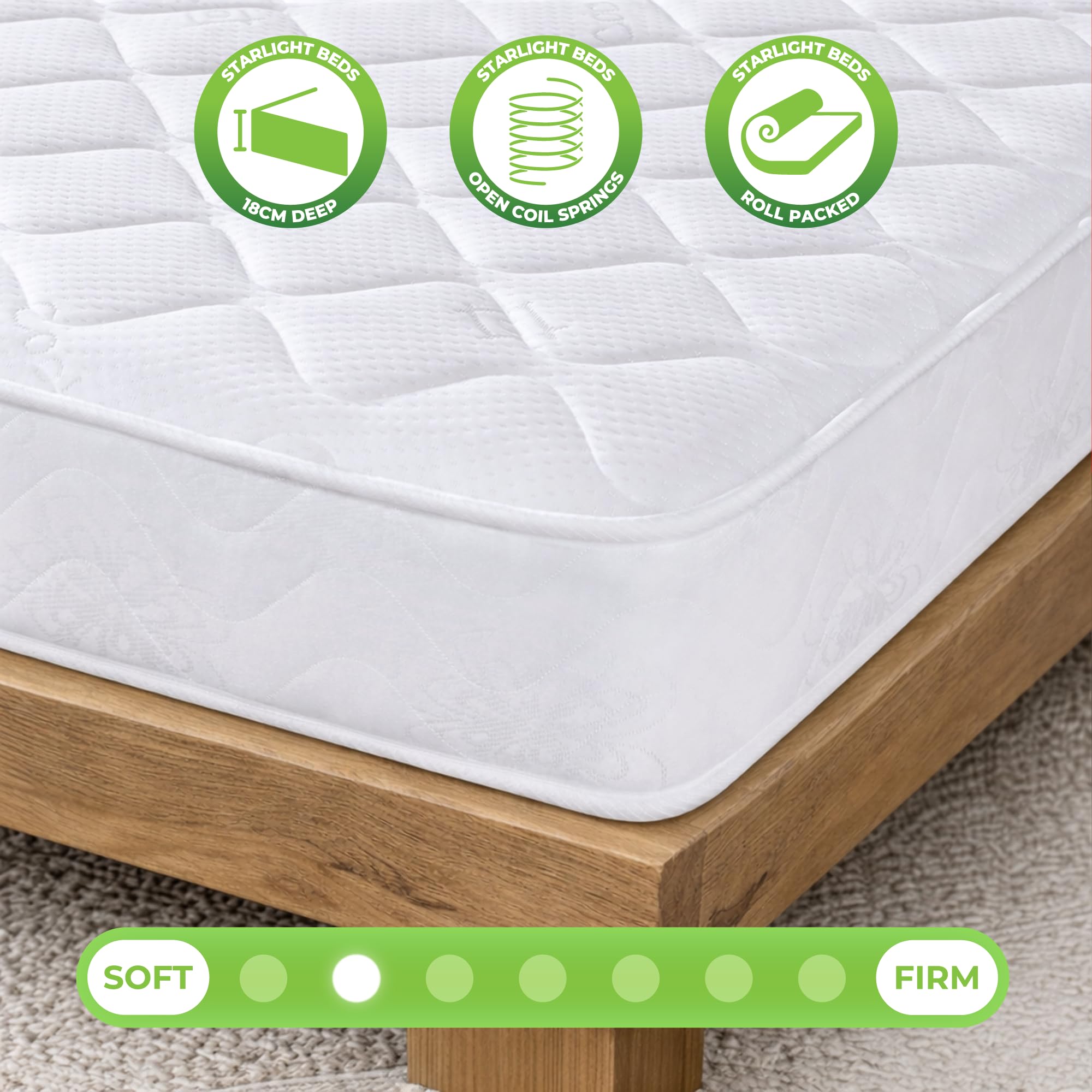 Starlight Beds CoolTouch Classic White Sprung EU 90 x 200 Mattress