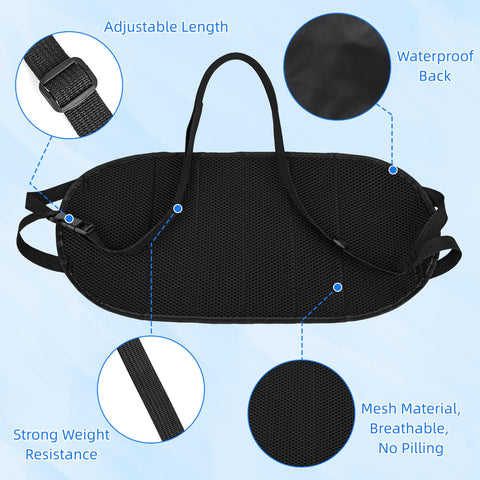 Qirc Portable Foot Hammock for Airplane, Adjustable Airplane Foot Rest for Long Flight, Footrest Hammock for Flight Train Office Under Desk Travel