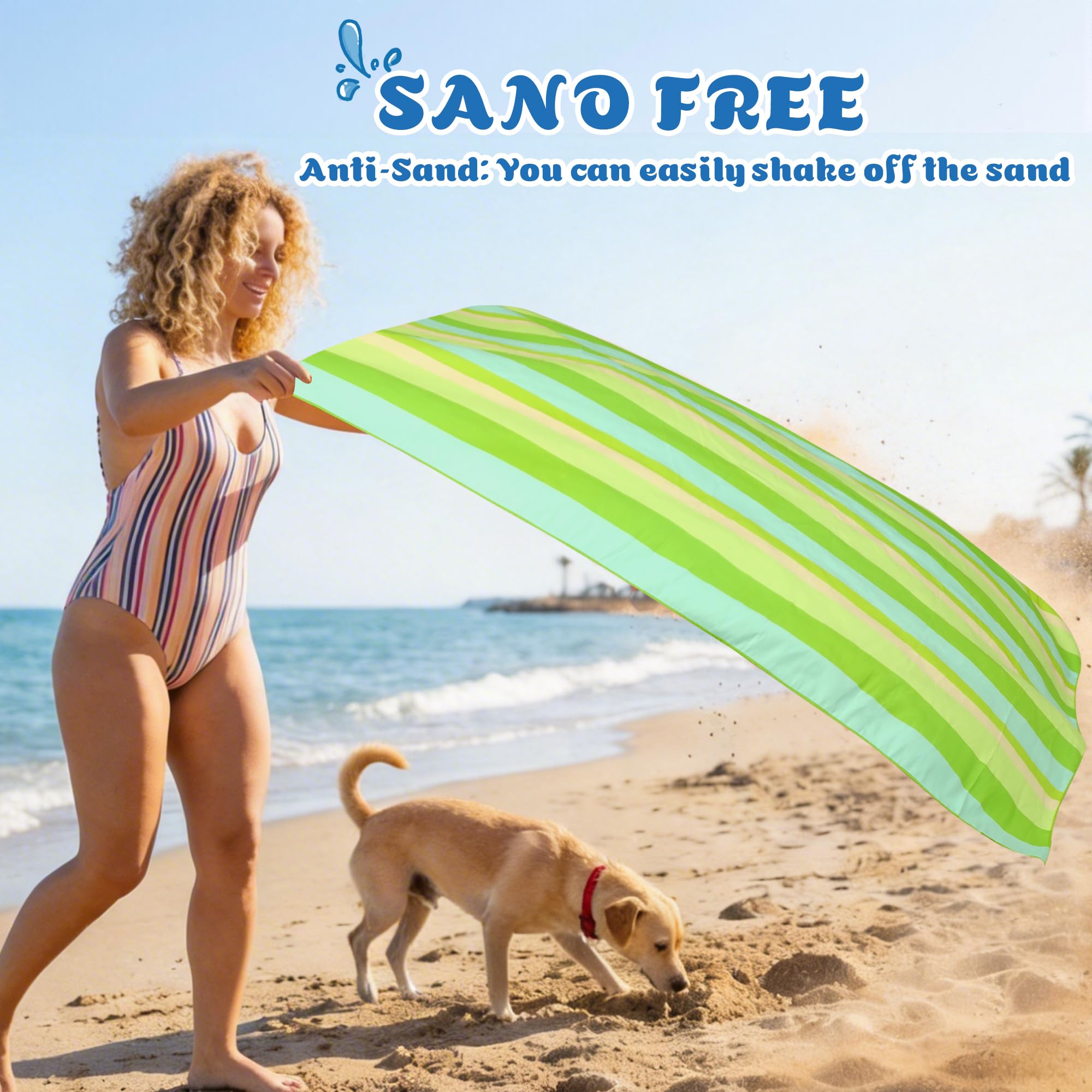 Anavasi Microfibre Beach Towels for Adults, 1 Pack 180 x 90cm 100% Recycled