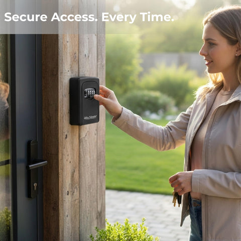 Alta Monte® Premium Key Safe – Outdoor Wall Mounted Key Lock Box, 4-Digit Combination, Heavy Duty Aluminium, Waterproof & Rust Resistant