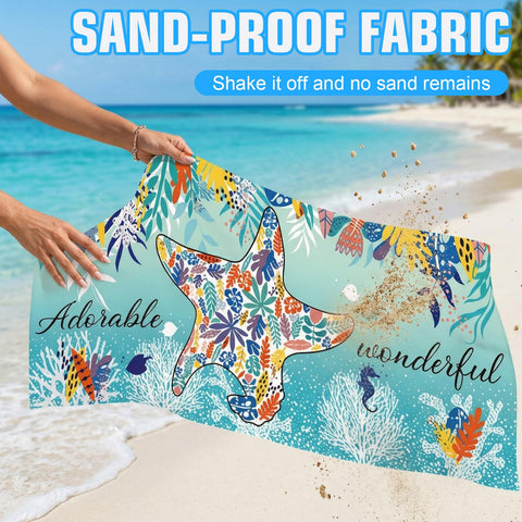 2 Pcs Microfibre Beach Towels for Adults,Microfibre Lightweight Beach Towel