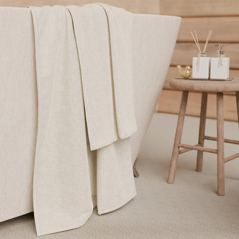 PETTI Artigiani Italiani - 100% Cotton Terry Bath Towels, 1+1 Towel Set, 2 Pieces 1 Face Towel and 1 Hand Towel, Ivory Towels