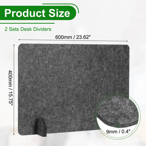 PATIKIL Desk Dividers 60x40cm, 2 Pack Desk Privacy Panel Freestanding Noise Reducing Partition Acoustic Panel with 4Pcs Support Feet for Testing