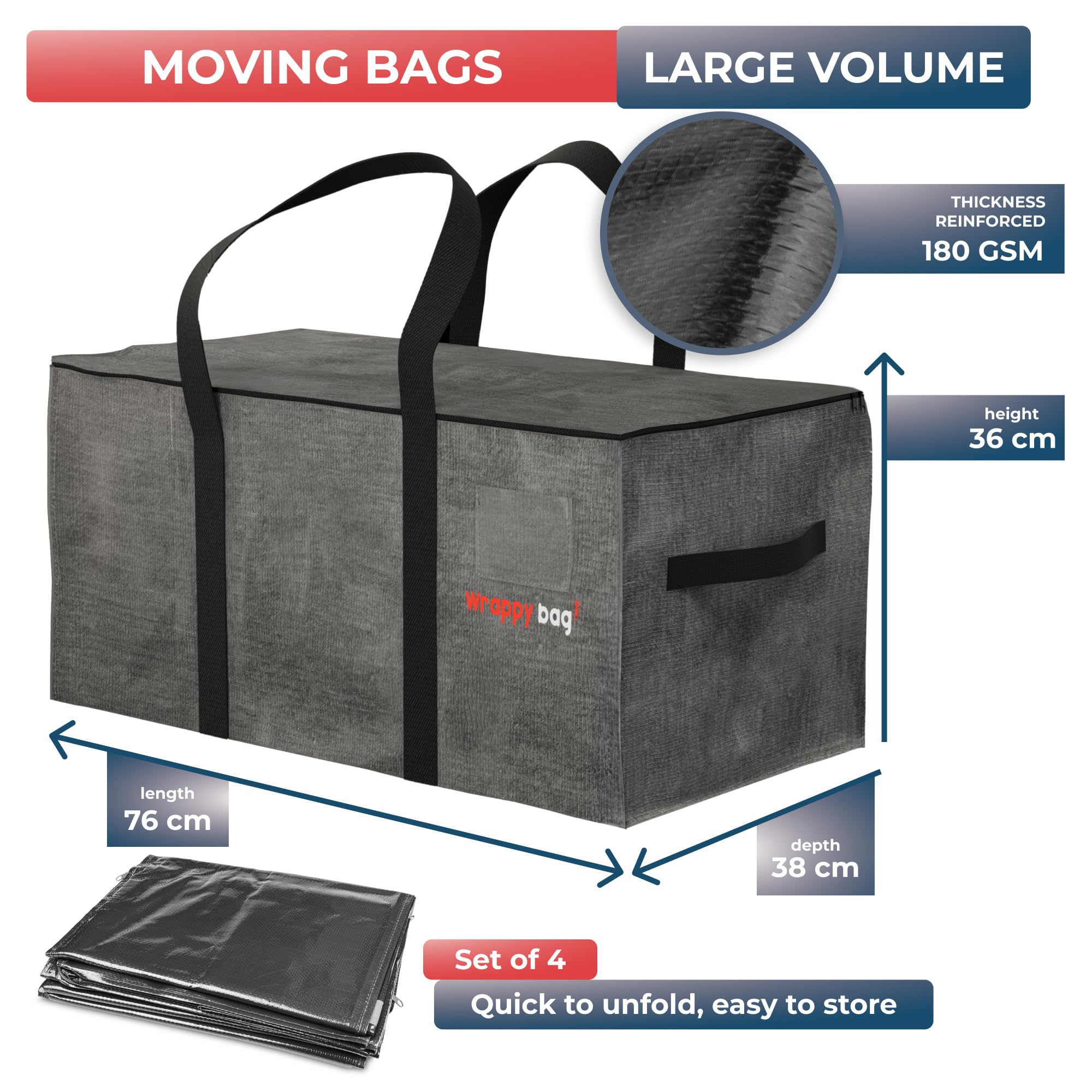 Wrappybag moving bags extra large strong - Packing bags for Moving House