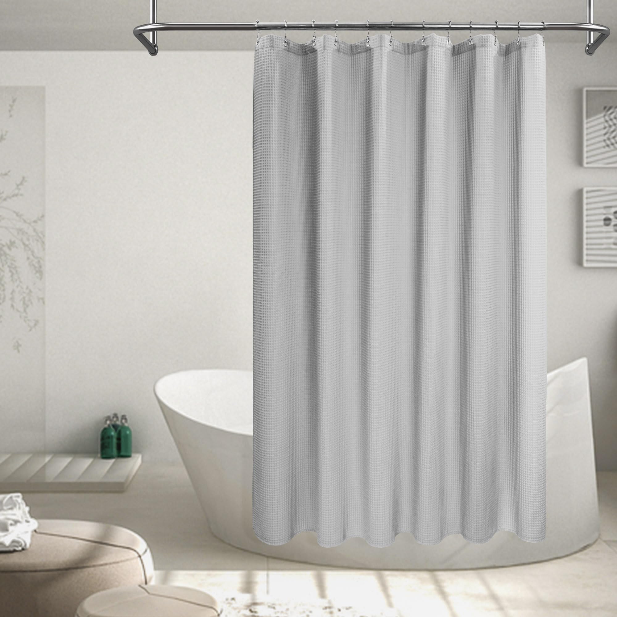 Barossa Cotton Shower Curtain Colours and Sizes 72Wx72H Grey
